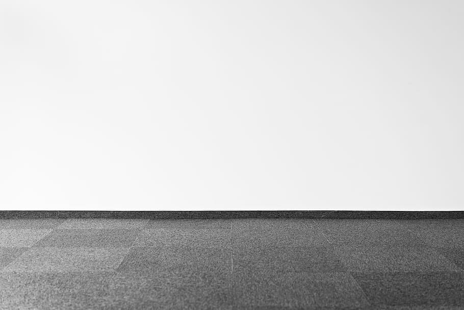 Gray Carpet and White Wall with Room for Text, black and white, HD wallpaper