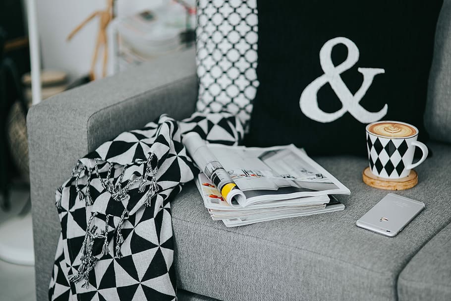 Resting with magazines and cup of coffee, interior, relaxing HD wallpaper