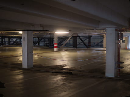Multi Storey Car Park, At Night, Empty, dark, weird, parking level HD wallpaper