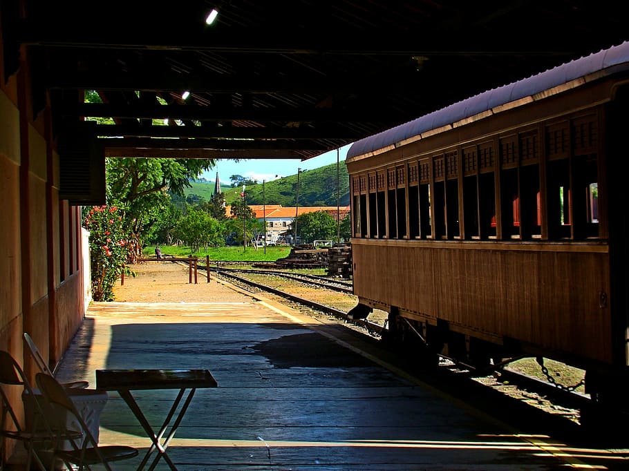 Train, Station, Classic, Old, Platform, sunny, wagon, landscape HD wallpaper