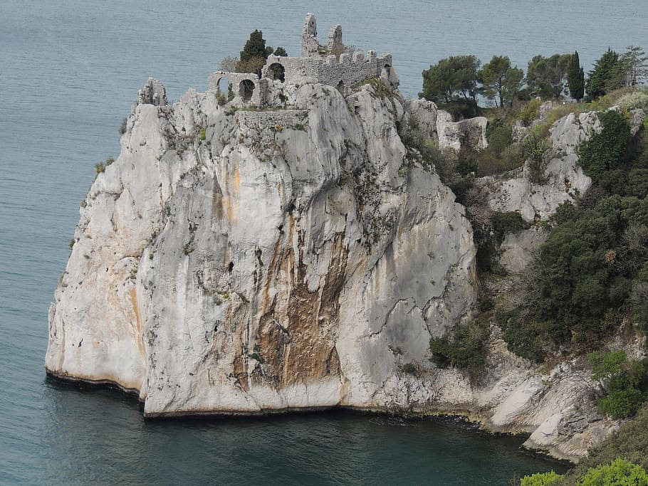 oldcastle, duino, italy, sea, rock, water, beauty in nature HD wallpaper