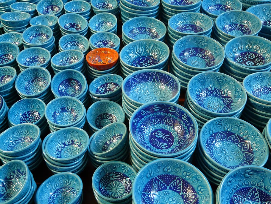 History, Pottery, Shells, Ceramic, blue, bowl, decoration, fragile HD wallpaper