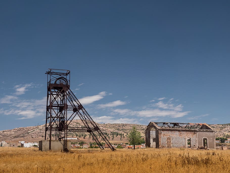 mines, mining, cast iron, structure, landscape, miner, field HD wallpaper