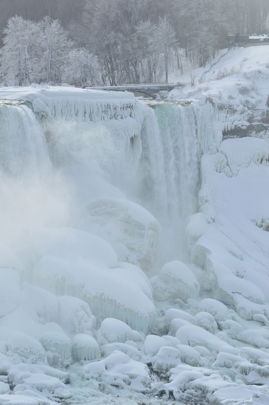 frozen waterfalls during daytime, bridal veil falls, niagara falls, HD wallpaper