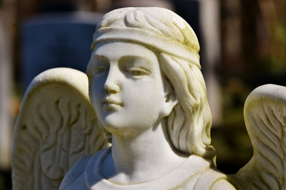 angel statue, angel figure, sculpture, wing, tomb figure, tombstone, HD wallpaper