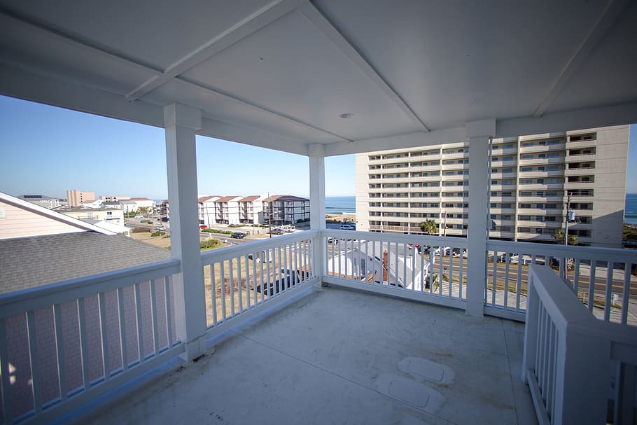 balcony, beach, caro, ocean, relax, terrace, lifestyle, architecture HD wallpaper
