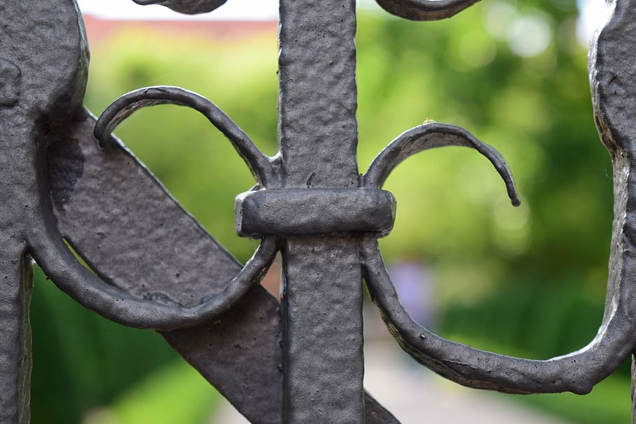 grid, goal, input, metal, iron railings, gate, ornament, wrought iron HD wallpaper