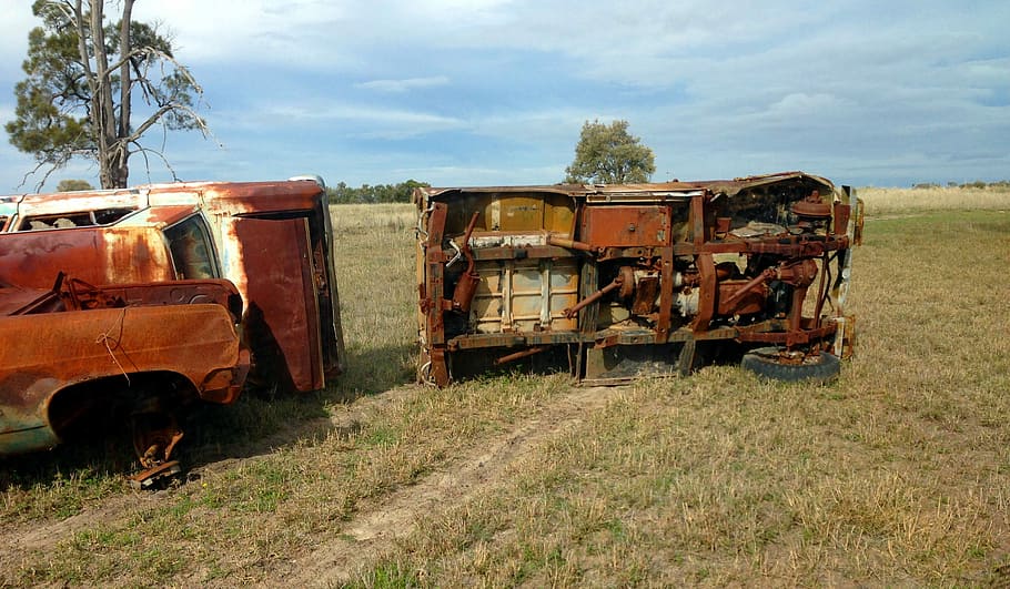 Rusted, Scrap, Junk, Vehicle, rusty car, abandoned, corroded HD wallpaper