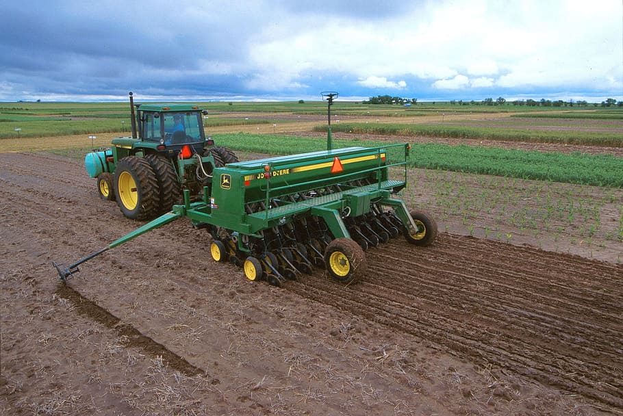 John Deere cultivator, Tractor, Vehicles, Farm, Machinery, equipment, HD wallpaper