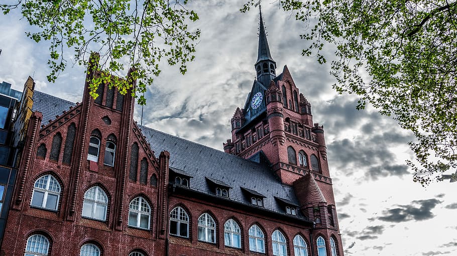 architecture, old, building, tower, city, brick, town hall HD wallpaper