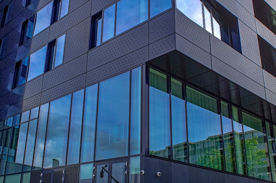 building, tower, glass, reflection, architecture, modern, office HD wallpaper