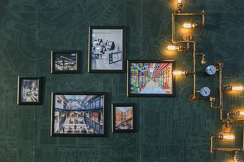 art, background, decoration, idea, light, light bulbs, picture frame HD wallpaper