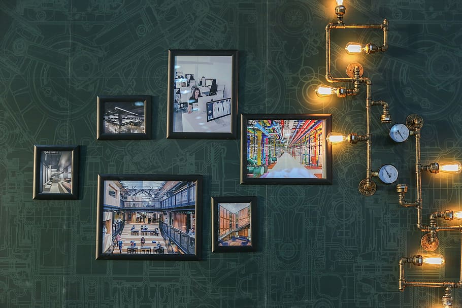 art, background, decoration, idea, light, light bulbs, picture frame HD wallpaper