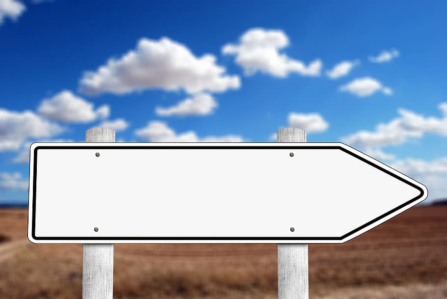 white arrow signage template with wheat field background, directory HD wallpaper