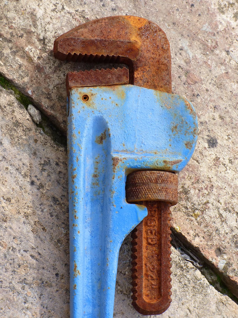 tool, key, stilson wrench, rusty, metal, close-up, no people HD wallpaper