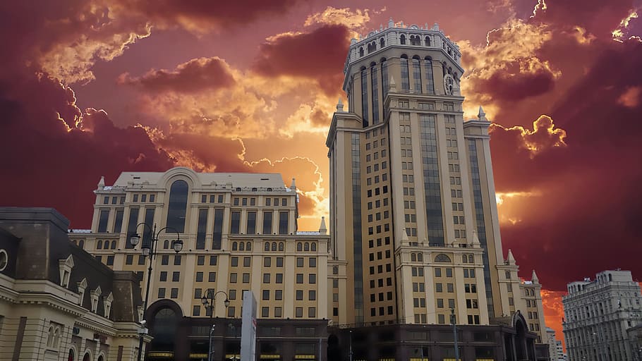building, sun, architecture, city, sky, business, urban, light HD wallpaper