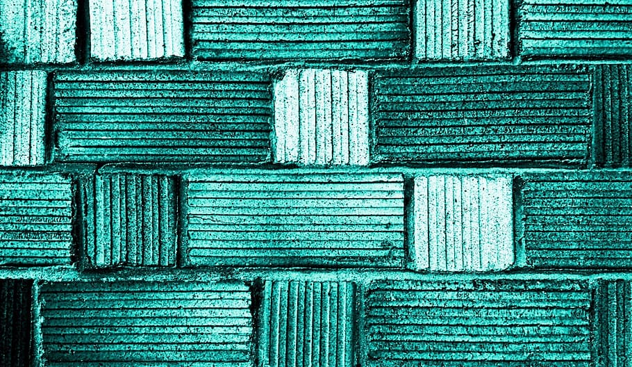 green concrete brick wall, tile, design, texture, pattern, interior, HD wallpaper