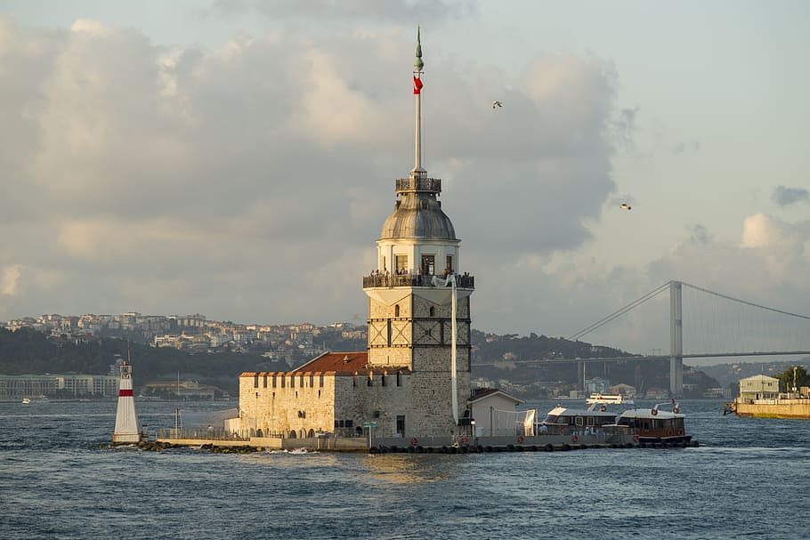 Maidens Tower, Istanbul, maiden's tower kiz kulesi, bosphorus, HD wallpaper