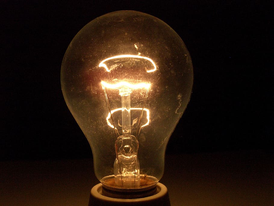 closeup photography of light bulb turned on, lighting, lights, HD wallpaper