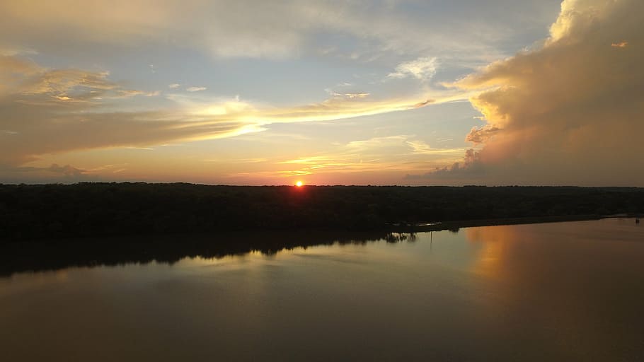 clouds, dawn, dusk, lake, landscape, nature, outdoors, reflection HD wallpaper