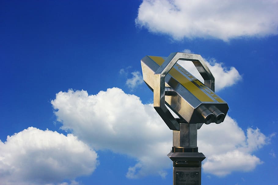 viewpoint, telescope, binoculars, lookout, coins telescope HD wallpaper