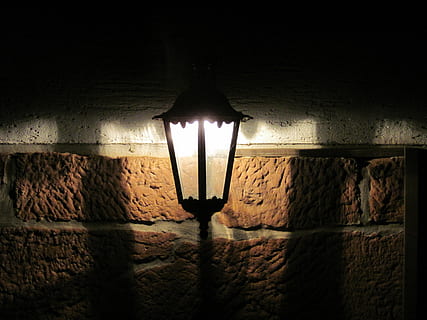 lamp, lantern, wall, lighting, night, outdoor, outdoor lighting HD wallpaper