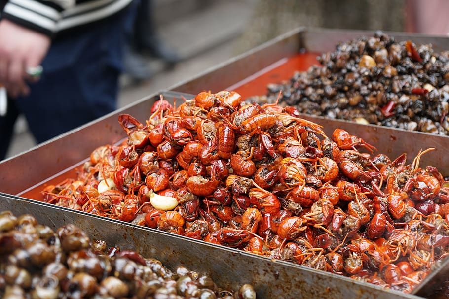 Wuhan, Gourmet, Crayfish, food and drink, freshness, market HD wallpaper