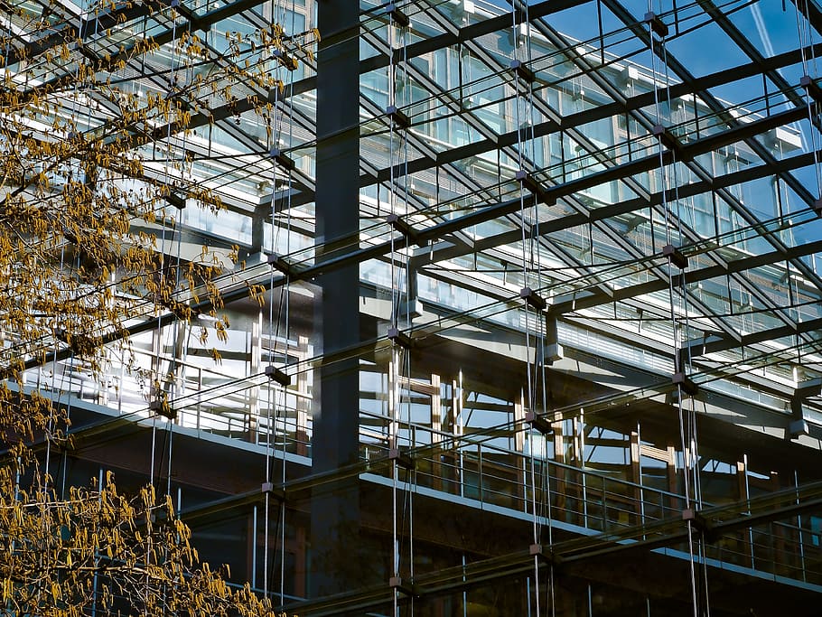 architecture, modern, building, roof, glass, facade, düsseldorf HD wallpaper