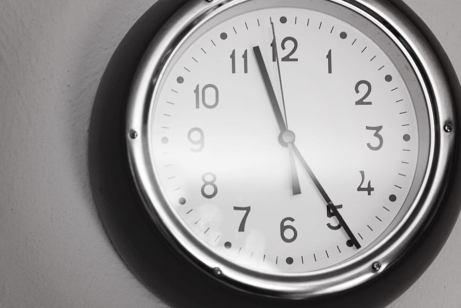 round gray stainless steel analog watch displaying 11:25, clock HD wallpaper