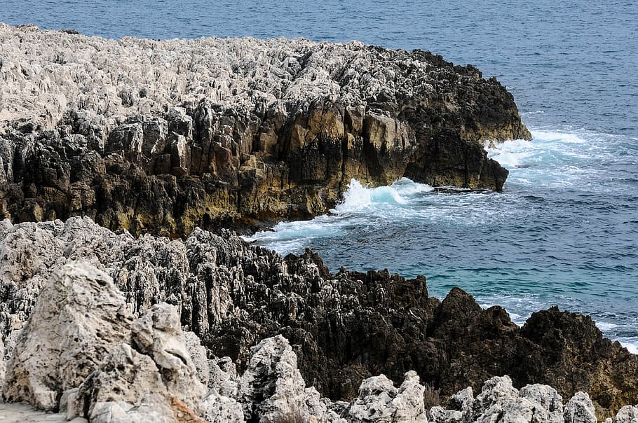 cap ferrat, sea, montecarlo, rock, rock - object, solid, water, HD wallpaper