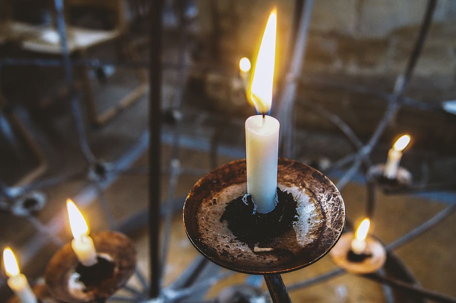 candle, church, england, norwich, close-up, candlestick, dusky