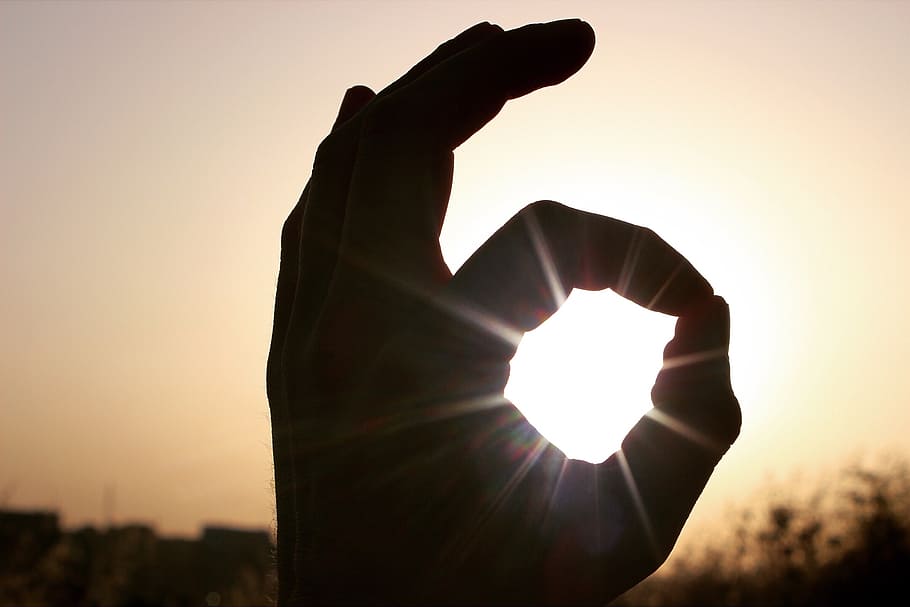 perfect, hands, silhouette, sunset, dusk, shadow, back Lit HD wallpaper