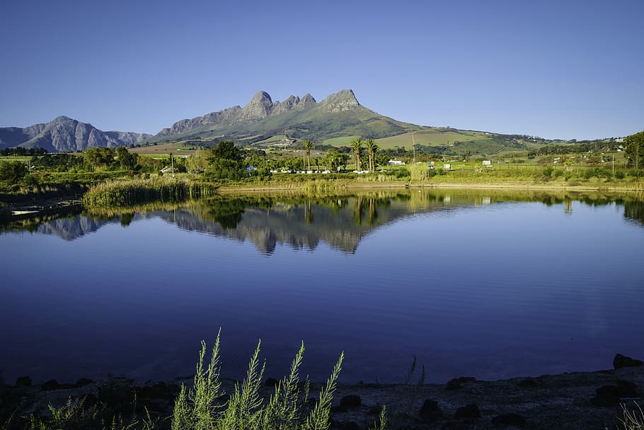 valley, water, lake, reflection, nature, panoramic, wine farm HD wallpaper