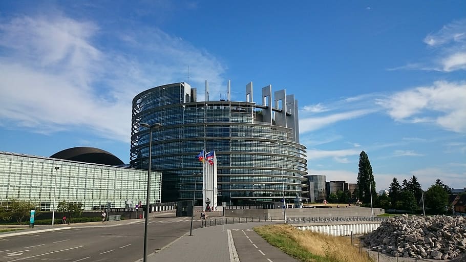 Parliament, European, Strasbourg, politics, government, cloud - sky, HD wallpaper
