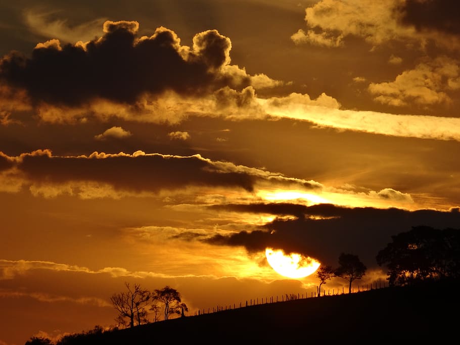 photo of cloudy sky during sunset, horizon, landscape, cloud - sky HD wallpaper