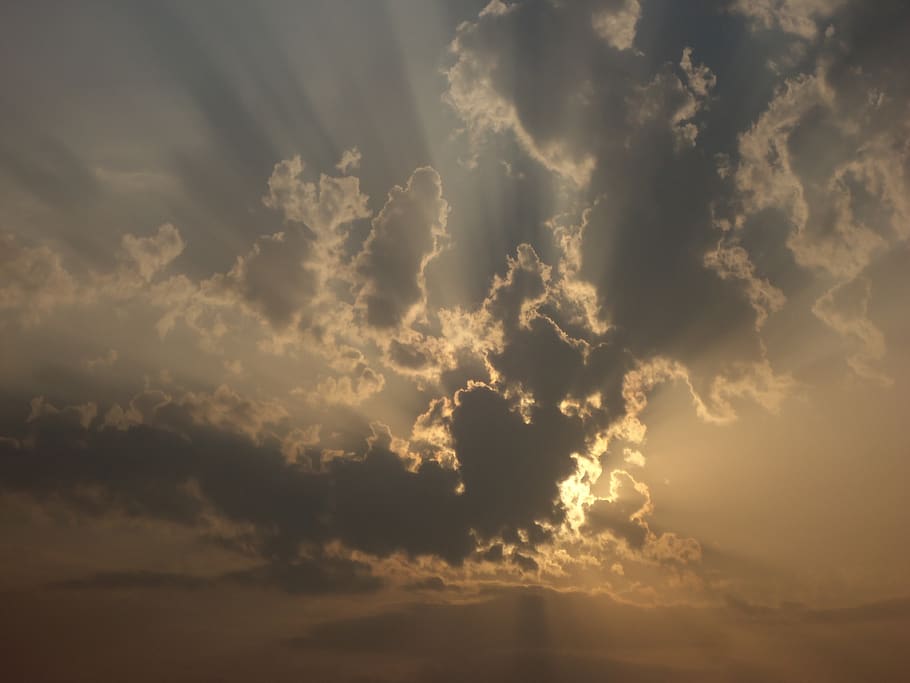 sky, sun, sunset, clouds, nature, evening, cloud - sky, beauty in nature HD wallpaper
