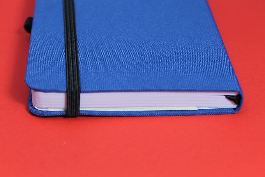 red, blue, desk, notebook, appointment, diary, document, leather, HD wallpaper