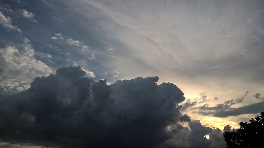 cloud, summer, in the evening, sunset, rainy, dark, cloud - sky HD wallpaper