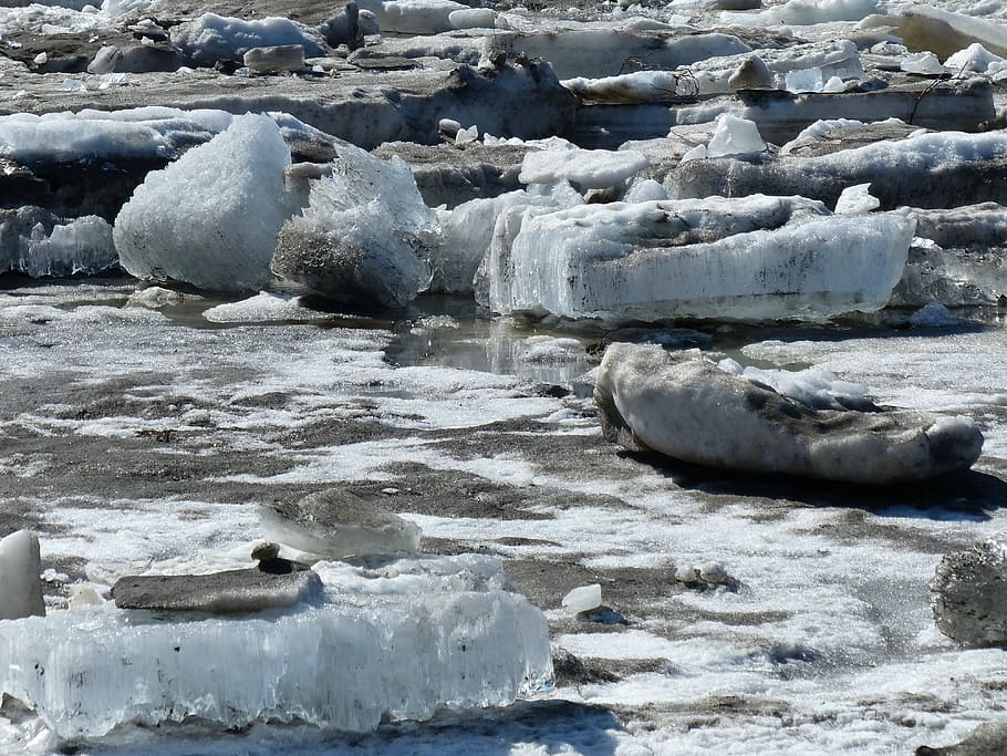 ice, alaska, winter, river, cold temperature, water, frozen HD wallpaper