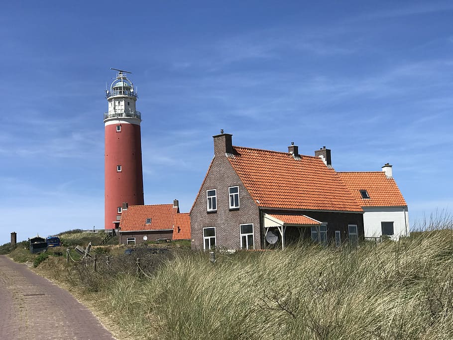 lighthouse, north sea, holland, architecture, built structure, HD wallpaper