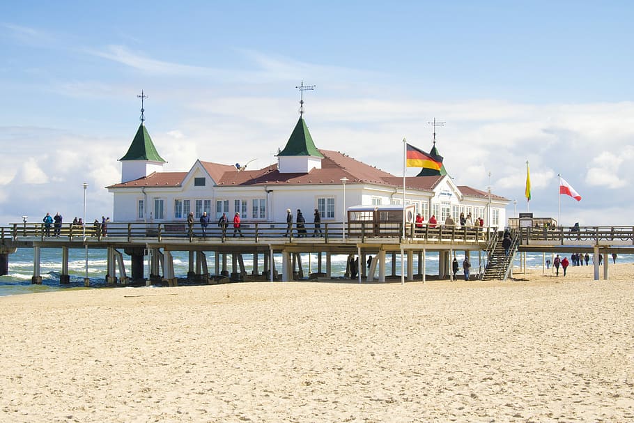 Ahlbeck, Sea Bridge, baltic sea resort of ahlbeck, seebad ahlbeck, HD wallpaper