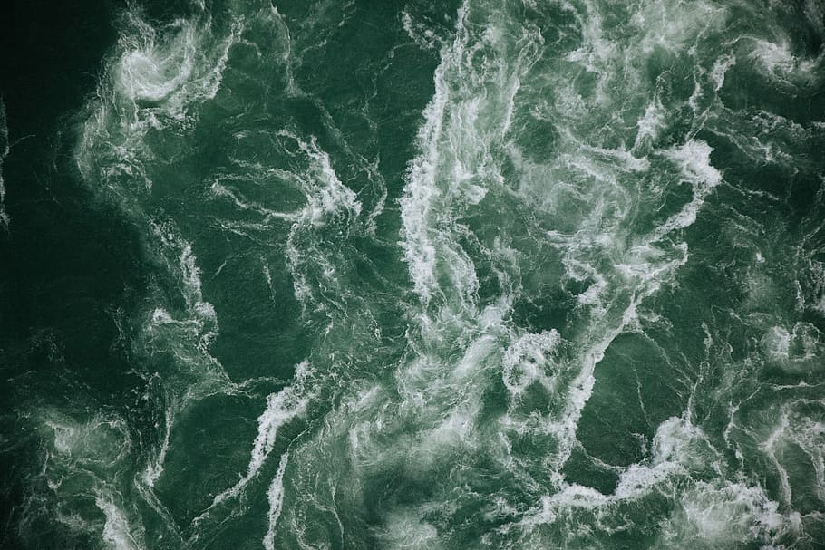 bird's eye photography of body of water, waves of water, ocean, HD wallpaper