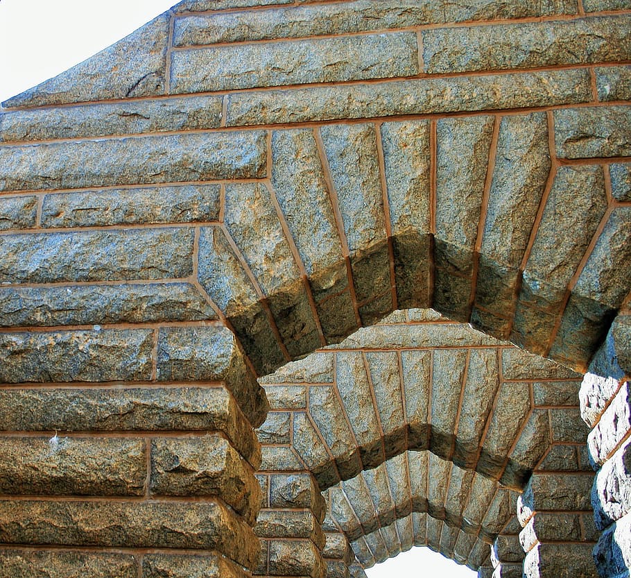 Granite, Arches, Stonework, granite arches, walkway, corridor HD wallpaper