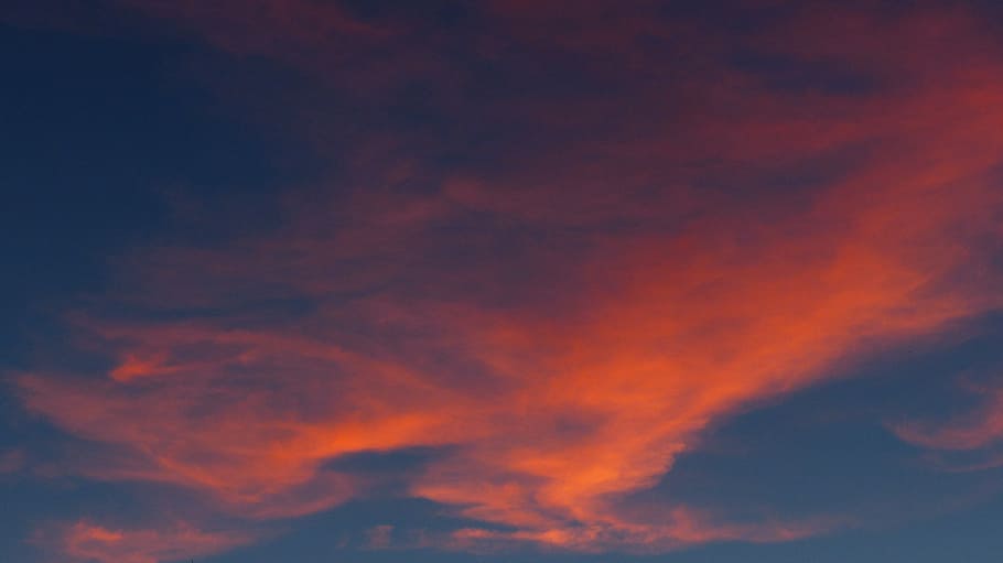 sky, clouds, red, reddish, abendstimmung, evening sky, cloud - sky HD wallpaper