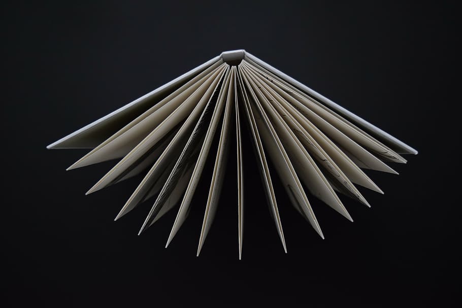 white book open in black background, range, pages, studio shot HD wallpaper