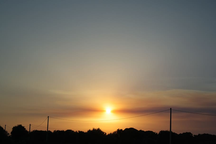sunset, sky, sun sunset, atmosphere, summer, clouds, panoramic HD wallpaper