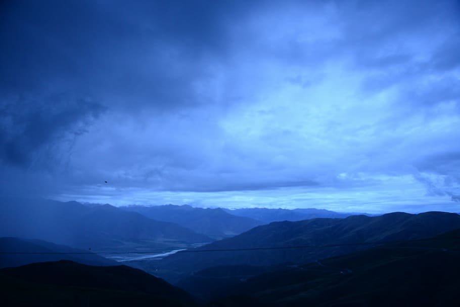 clouds, twilight, the storm, nature, mountain, landscape, scenics HD wallpaper