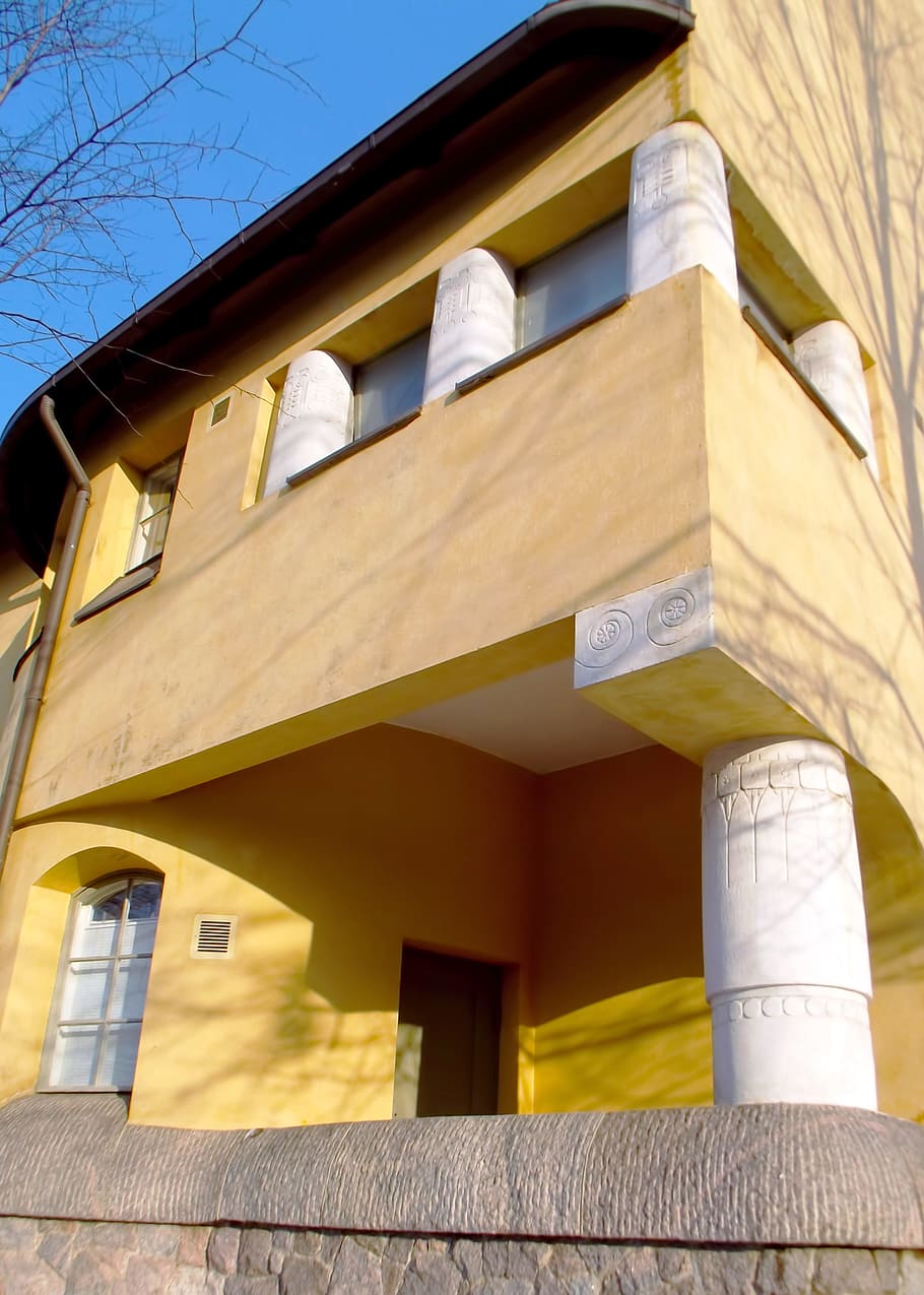 building, facade, detail, column, wall, windows, finnish, helsinki HD wallpaper