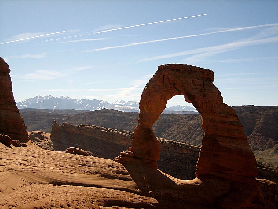 utah, delicate arch, sandstone, national park, beauty in nature, HD wallpaper