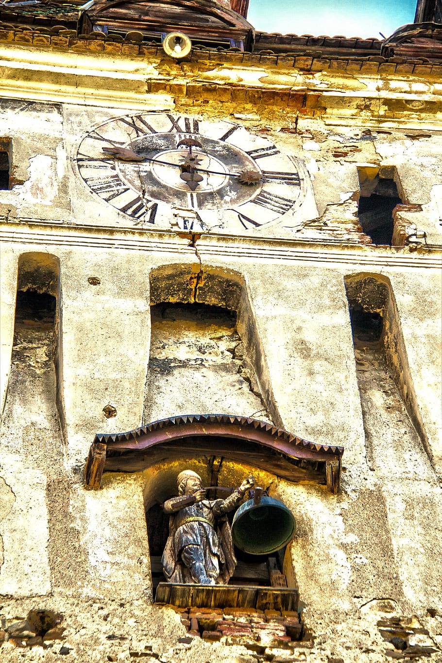 watch, architecture, sibiu, built structure, low angle view HD wallpaper